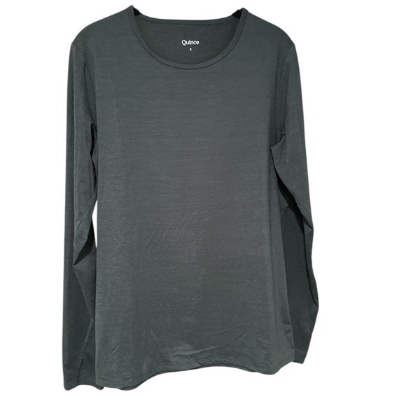 Quince Knit Breeze Heather Green Long Sleeve Top - Picture 2 of 6